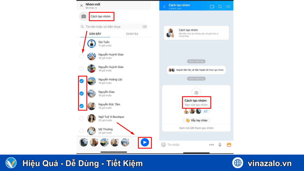 Đặt tên nhóm và hoàn thành việc tạo nhóm