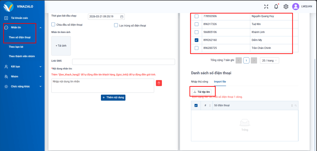 Phần mềm nhắn tin tự động theo tệp SĐT Phần mềm nhắn tin tự động theo tệp SĐT
