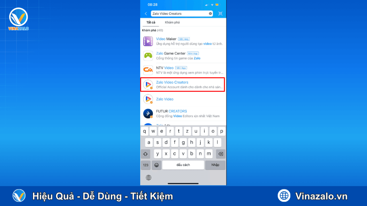 Bước 1 Đăng Ký Zalo Video Creator