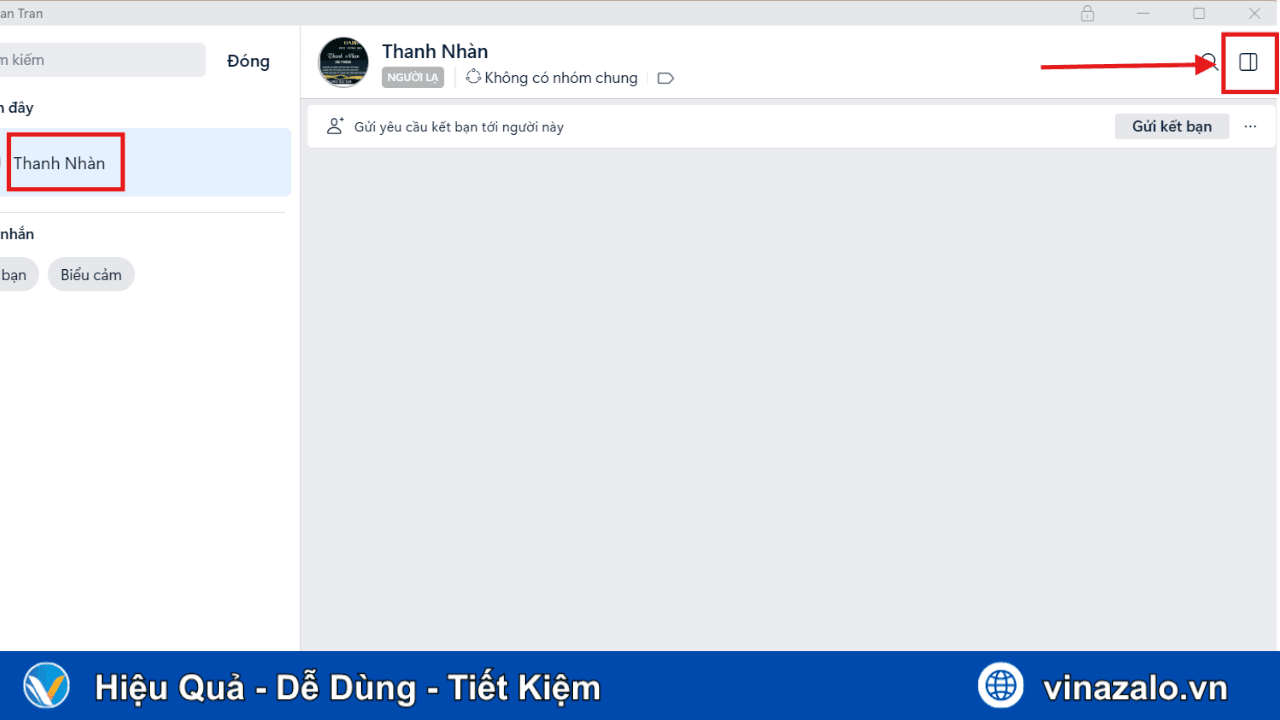 Cách ẩn trò chuyện trên Zalo bằng máy tính