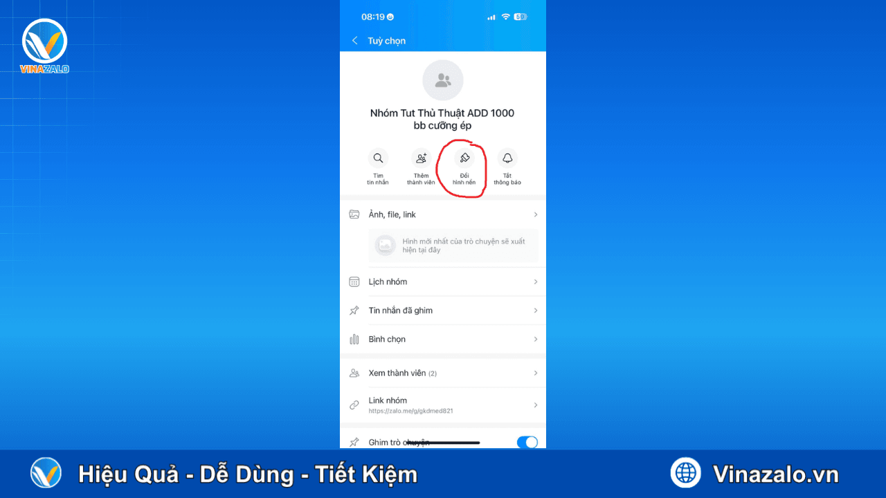 Cách Thay Đổi Hình Nền Nhóm Zalo