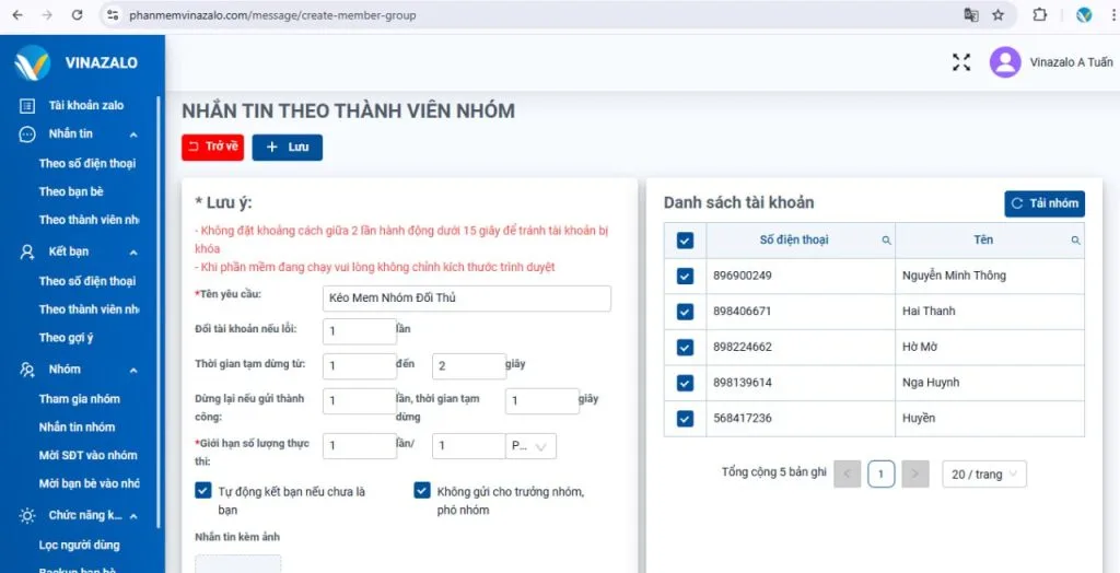Phần mềm kéo mem nhóm Zalo AI