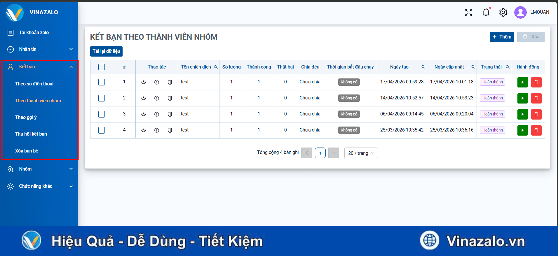 Phần mềm kết bạn Zalo tự động