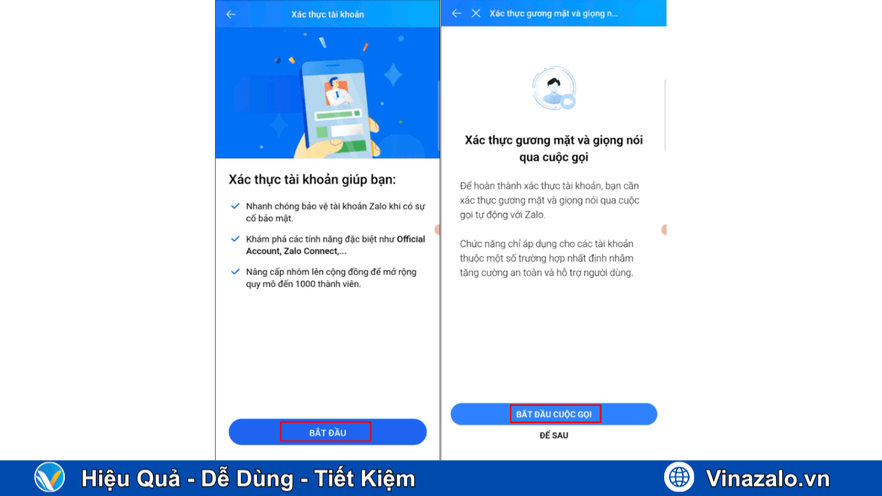 Định danh tài khoản zalo và xác minh khuôn mặt Định danh tài khoản zalo và xác minh khuôn mặt