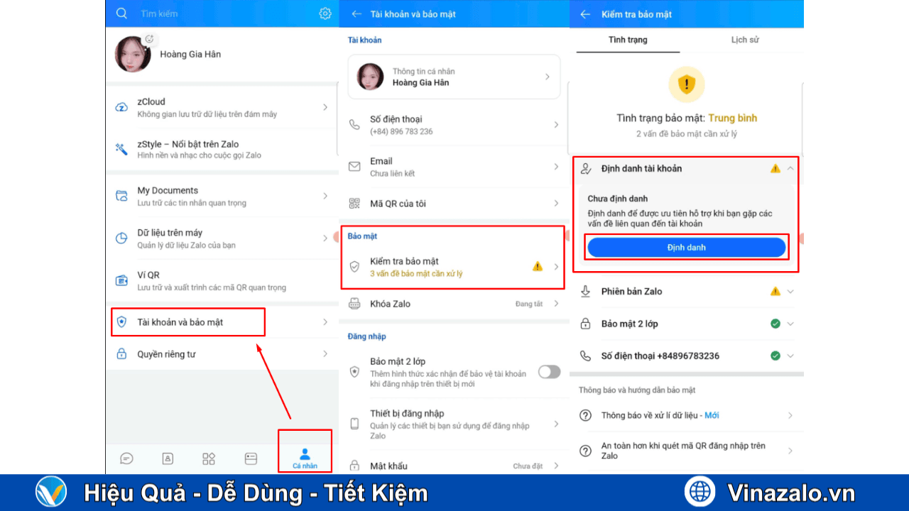 Kiểm tra định danh tài khoản zalo Kiểm tra định danh tài khoản zalo