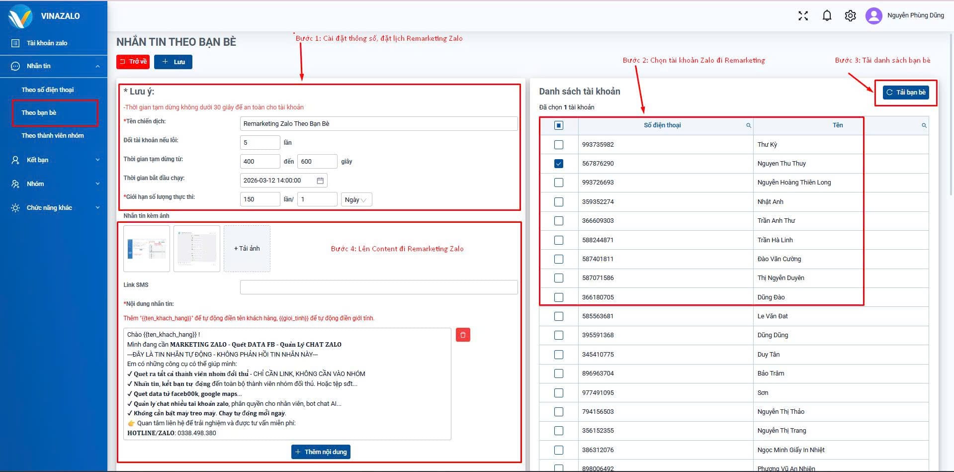 Phần mềm Remarketing Zalo 