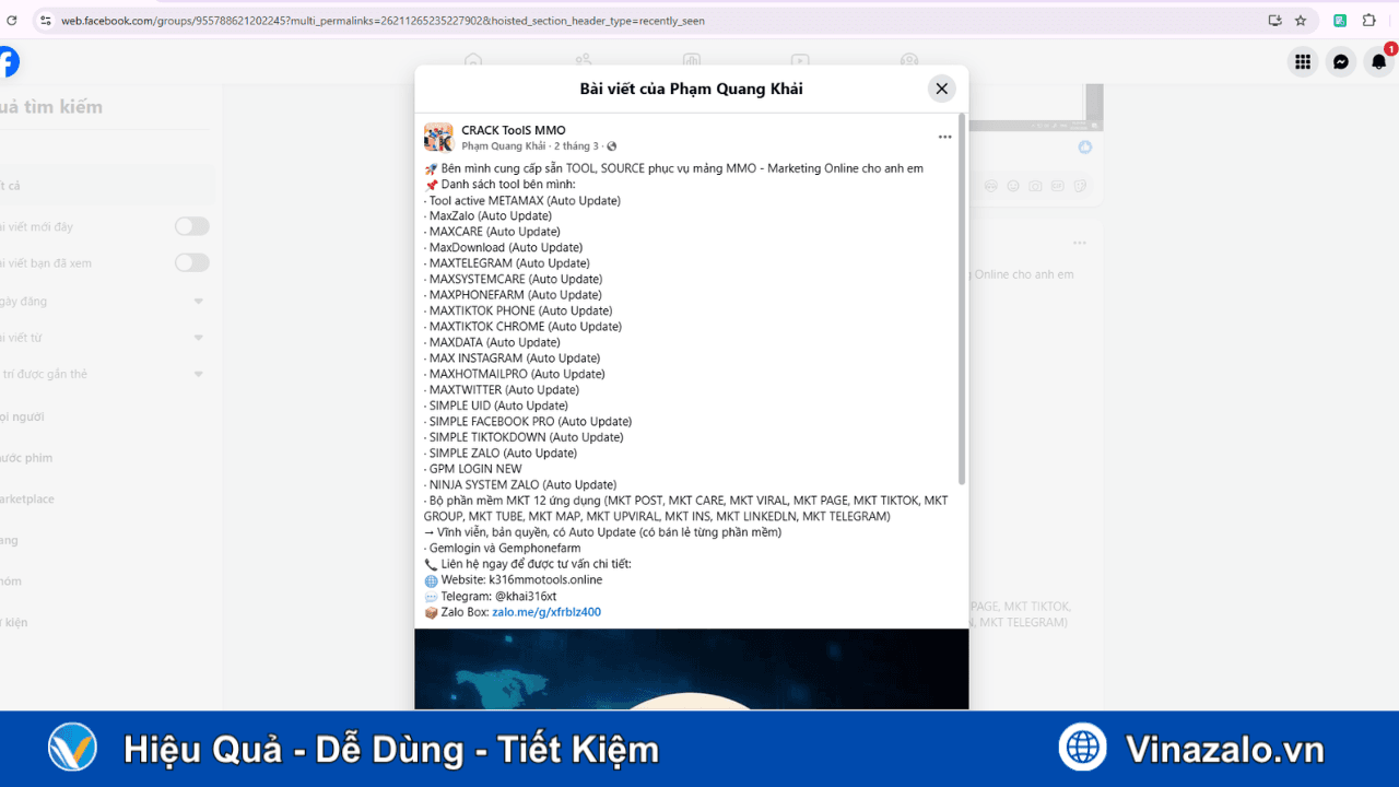 Tool Zalo Crack Được Rao Bán Trên Mạng Tool Zalo Crack Được Rao Bán Trên Mạng