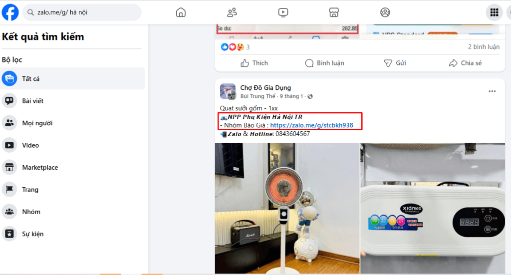 Cách tìm kiếm các nhóm Zalo Hà Nội