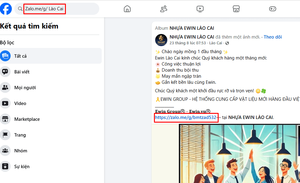 Mẹo tìm kiếm nhóm Zalo Lào Cai