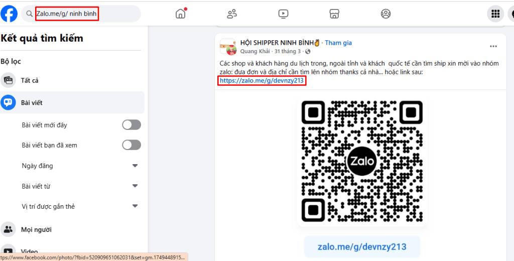 Mẹo tìm kiếm nhóm Zalo Ninh Bình