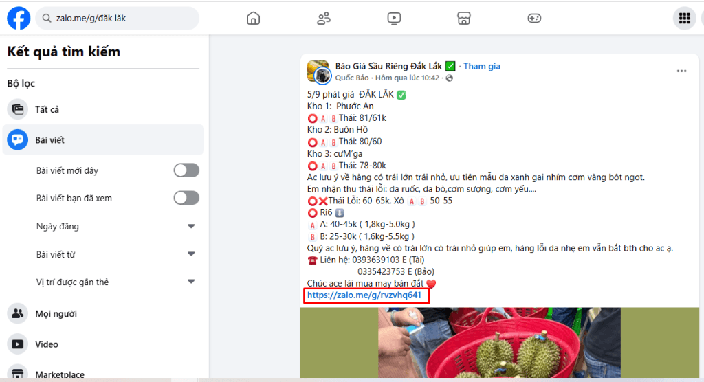 Cách tìm kiếm nhóm Zalo Đắk Lắk