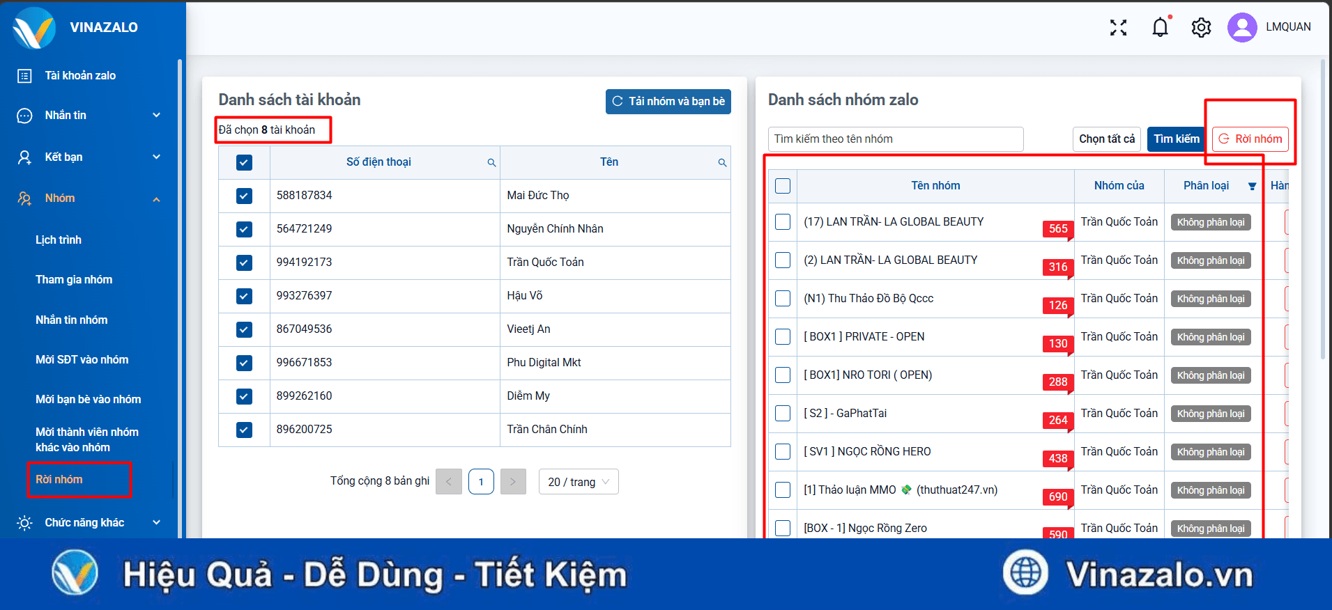 Phần Mềm Rời Nhóm Zalo Tự Động