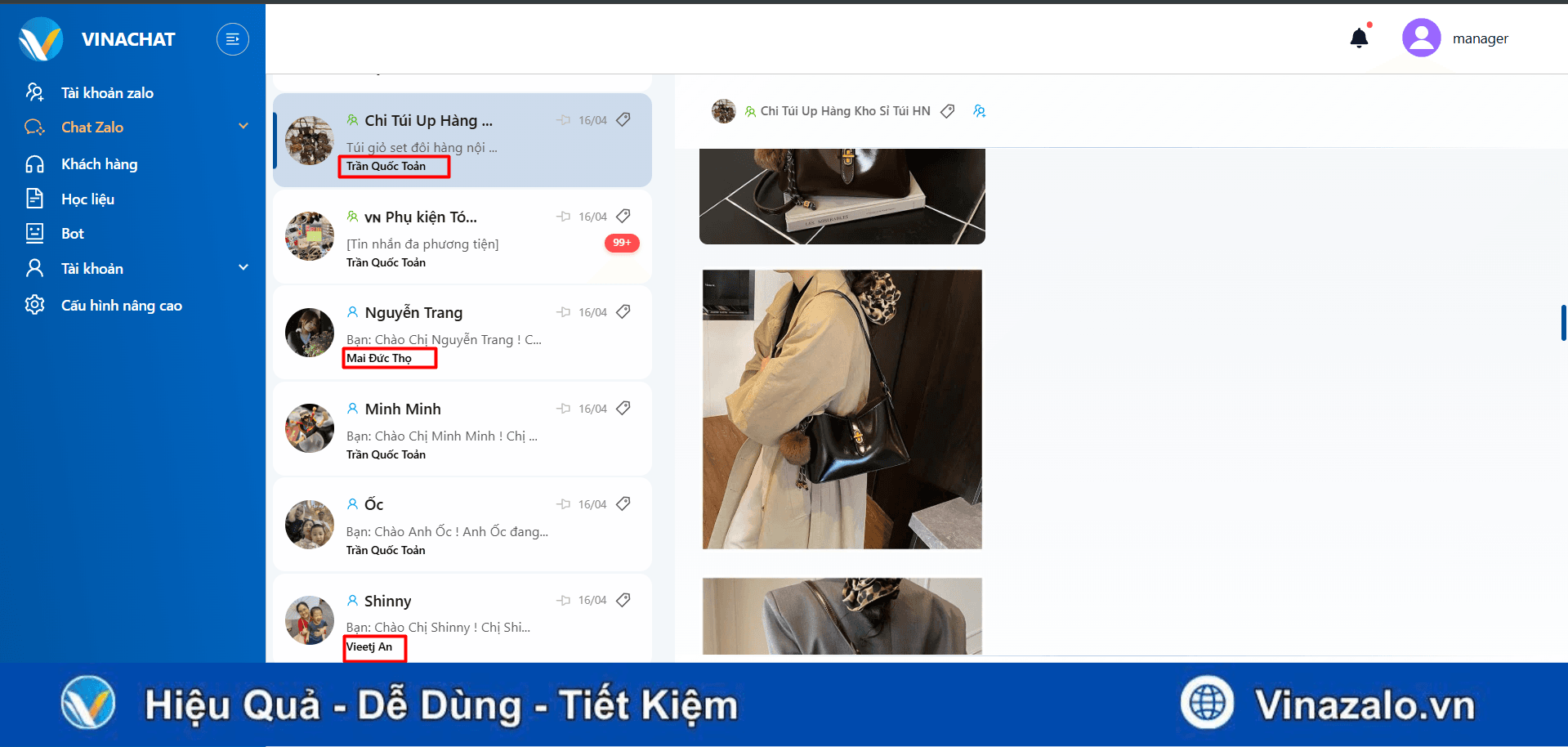 Phần mềm Vina Chat - Quản lý nhiều tài khoản Zalo