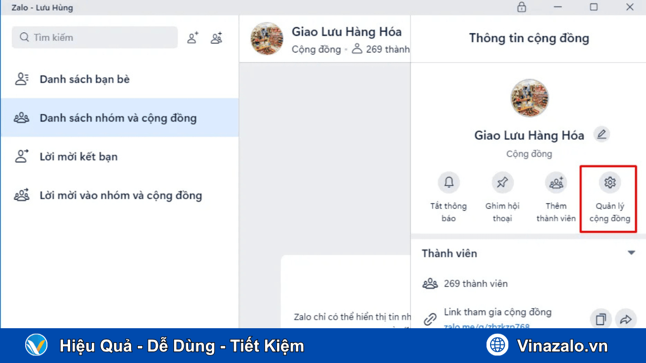 Bước 3 - Cách ẩn thành viên nhóm Zalo