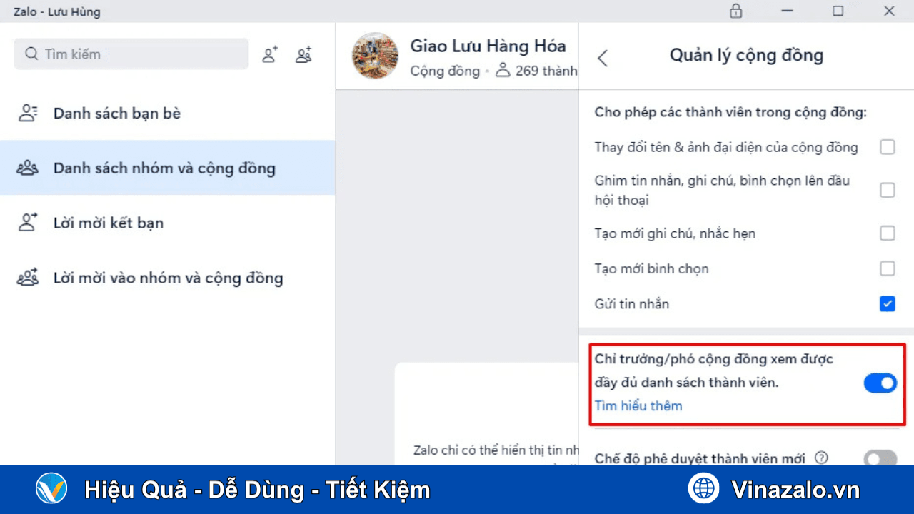 Bước 4 - Cách ẩn thành viên nhóm Zalo