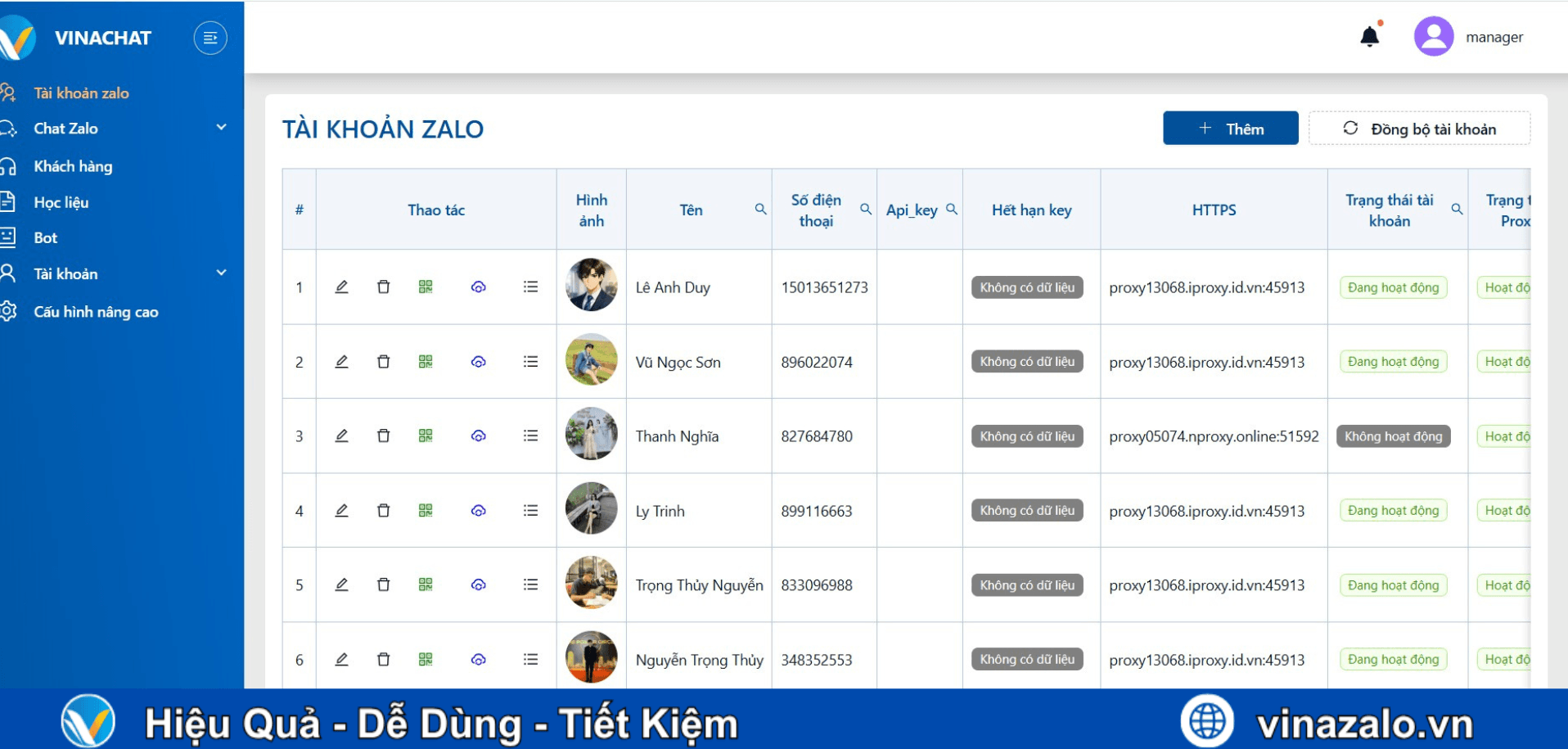 Phần mềm quản lý nhiều nick Zalo