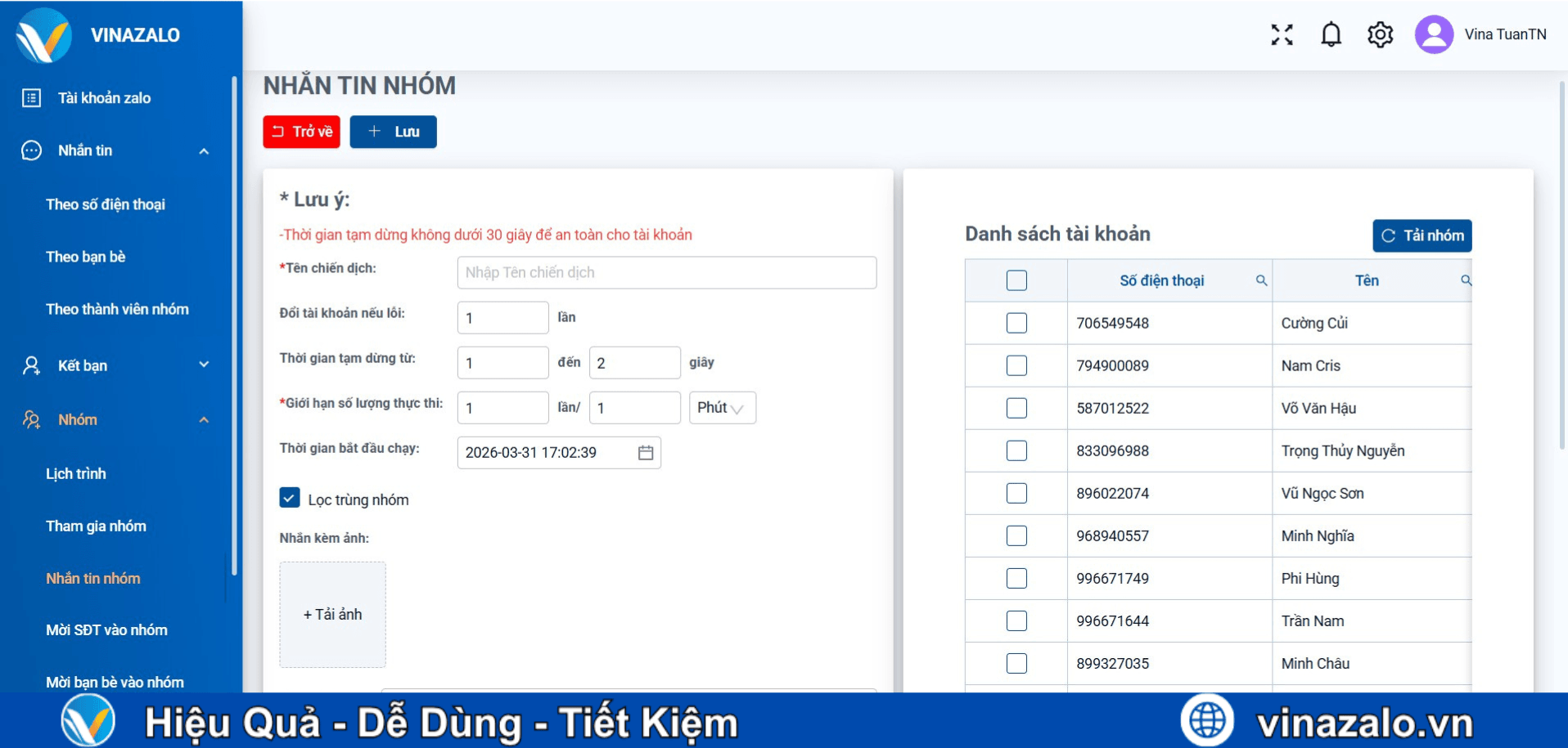 Tính năng gửi lên nhóm tự động Tính năng gửi lên nhóm tự động