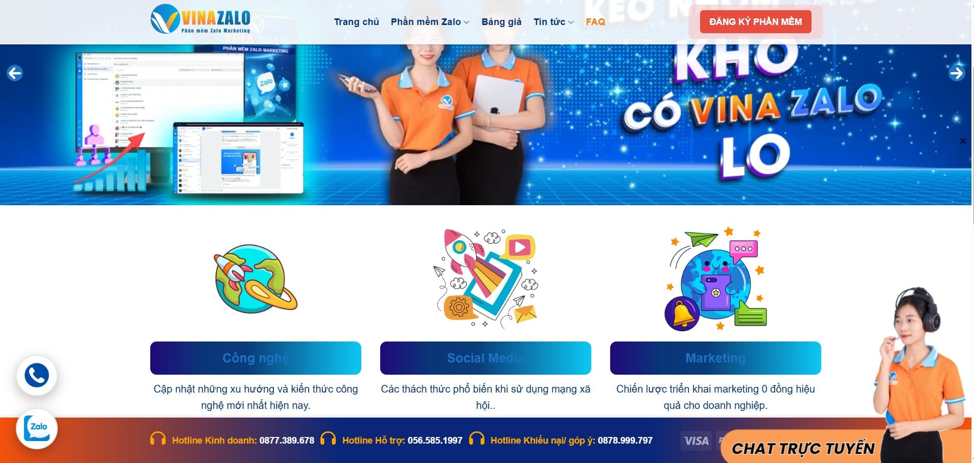 Các vấn đề về zalo có rất nhiều trong mục hỏi đáp của Vina Zalo