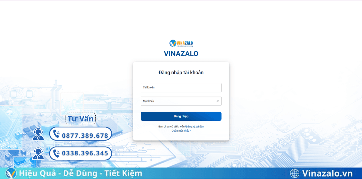 Đăng nhập phần mềm Vinazalo