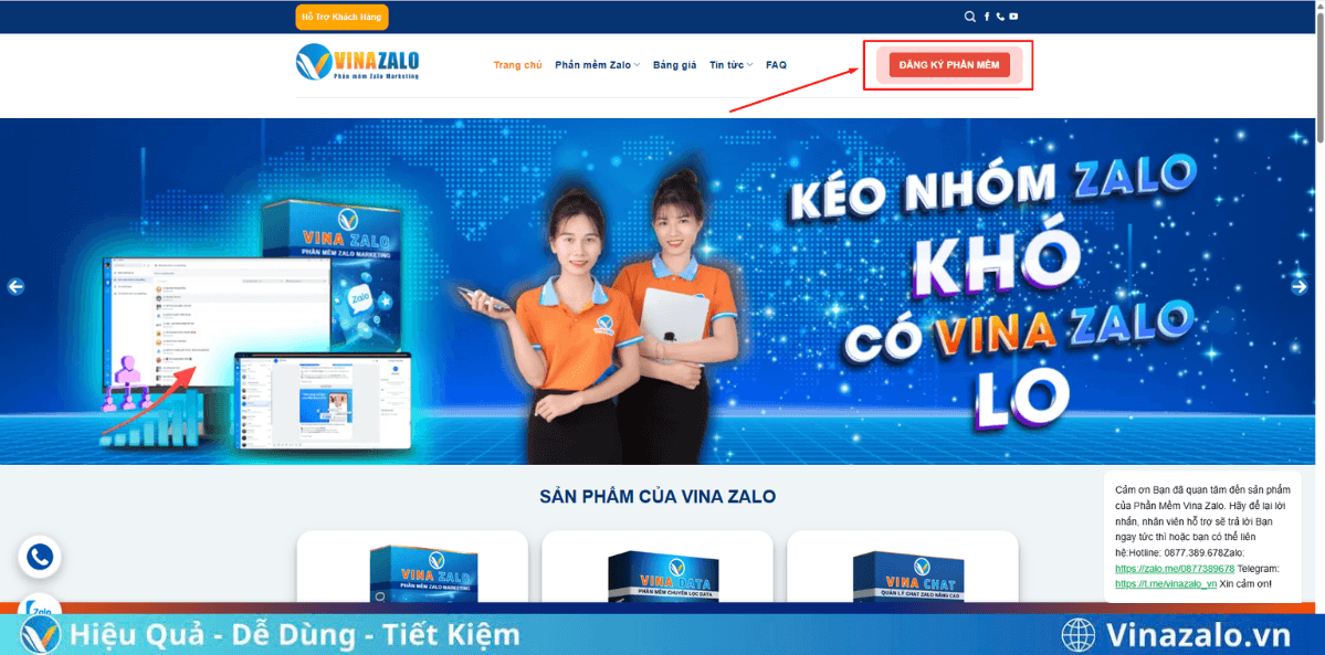 Hướng dẫn đăng ký phần mềm Vinazalo