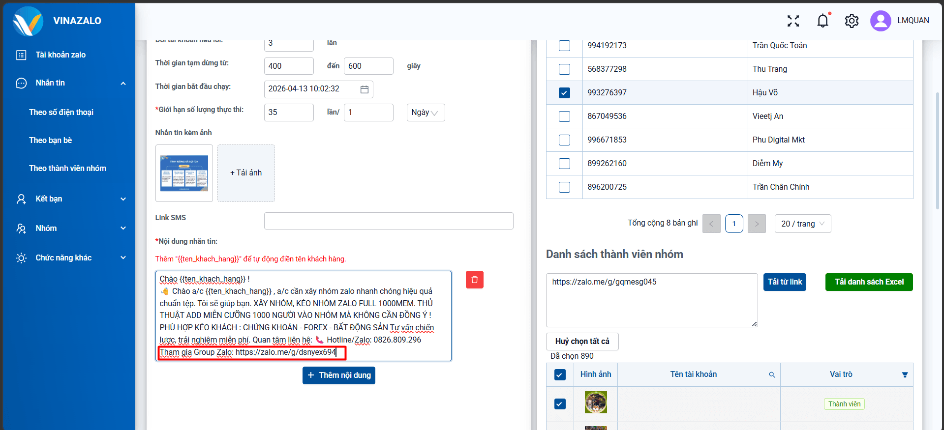 Lợi ích của Spam Zalo