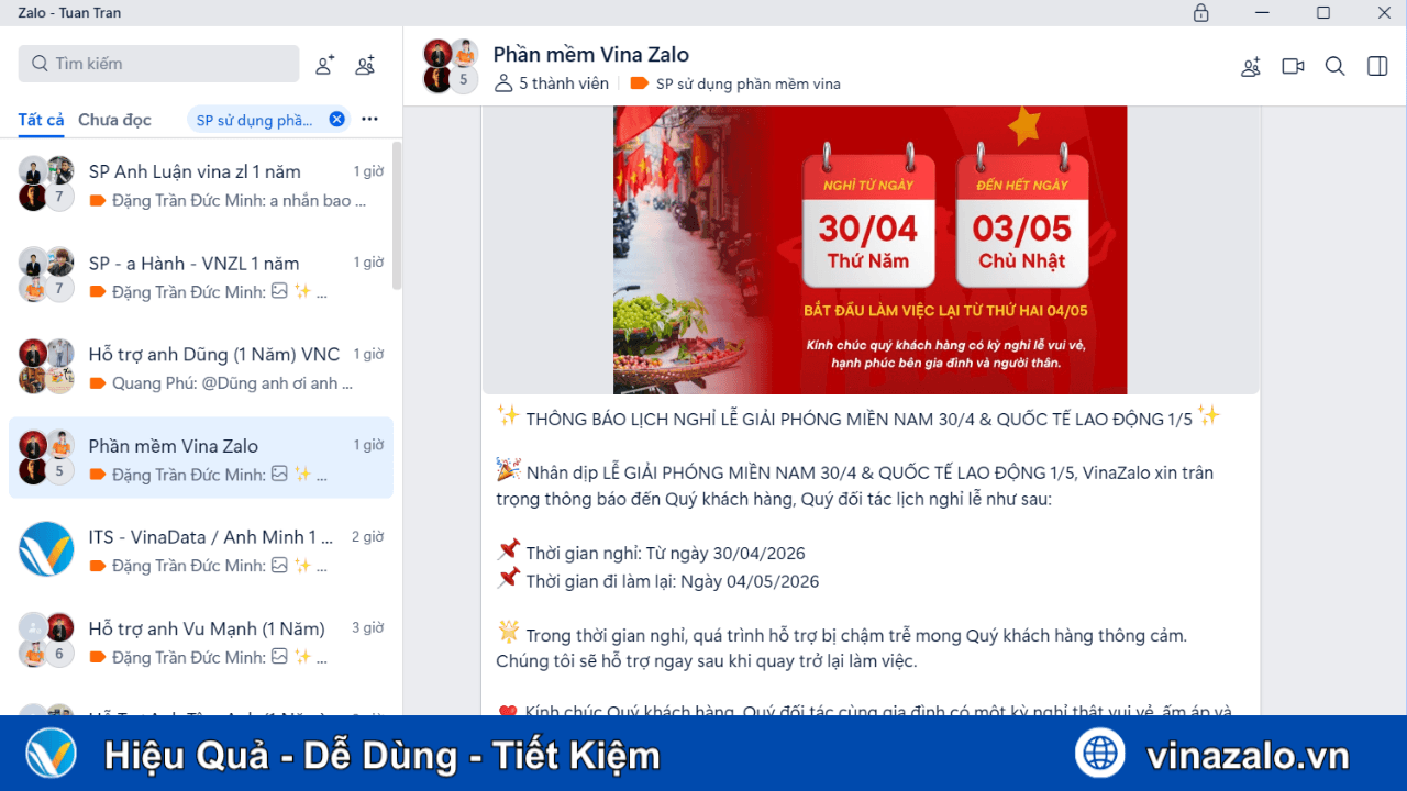 Nhóm hỗ trợ dùng phần mềm