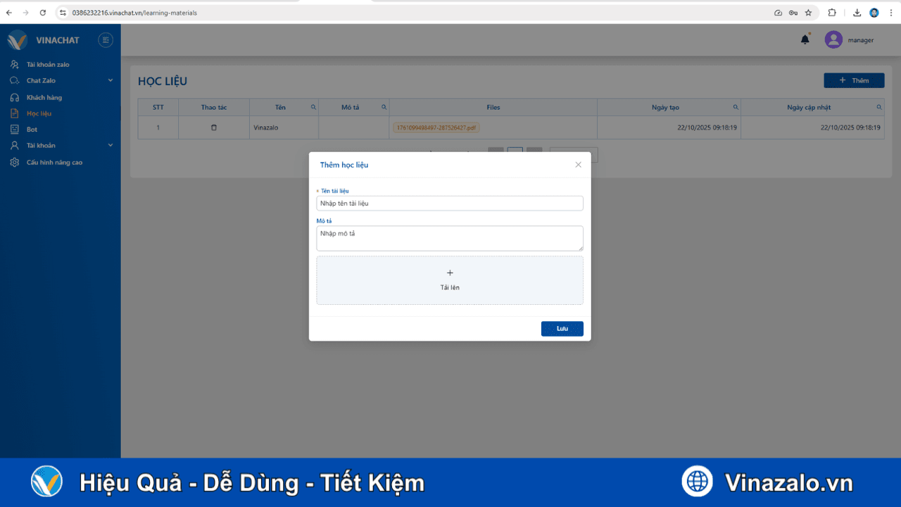 Tính năng học liệu